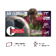 Vista de frente de la Smart TV LG OLED evo AI G5 4K. El emblema de OLED de ser el n.º 1 del mundo durante 12 años y el logo LG OLED evo AI 2025 aparecen en la pantalla.